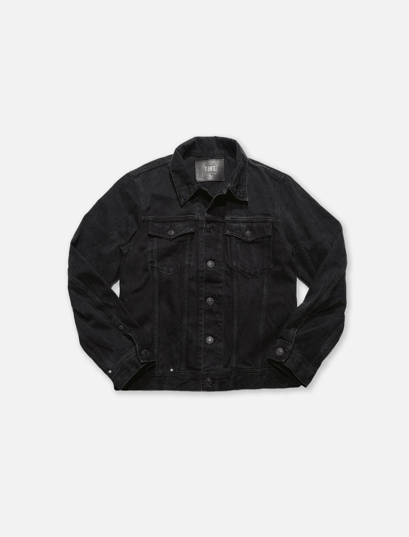 12oz SOFT BLACK DENIM TRUCKER JACKET BLACK – THE BAR
