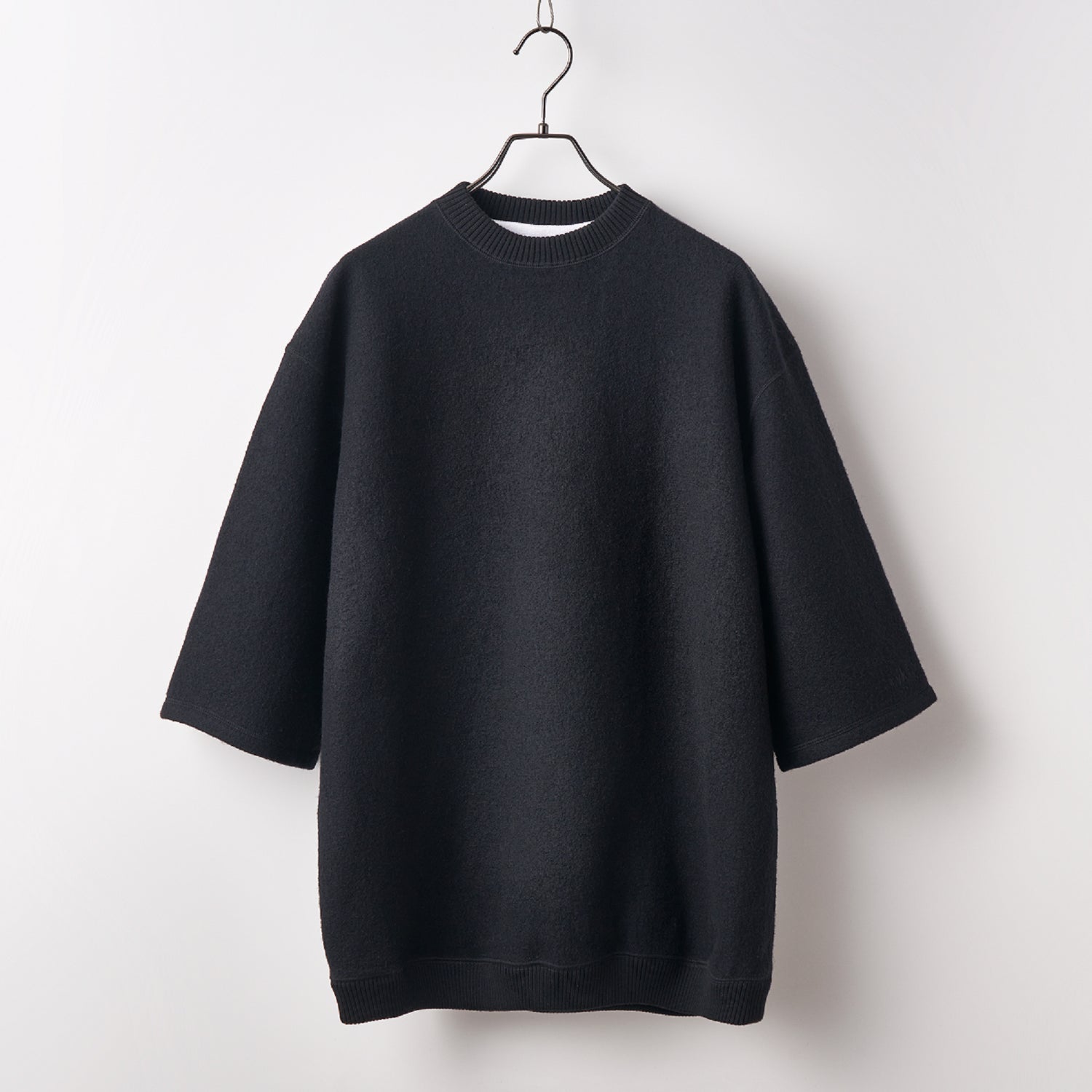 Wool felt oversized pullover Black