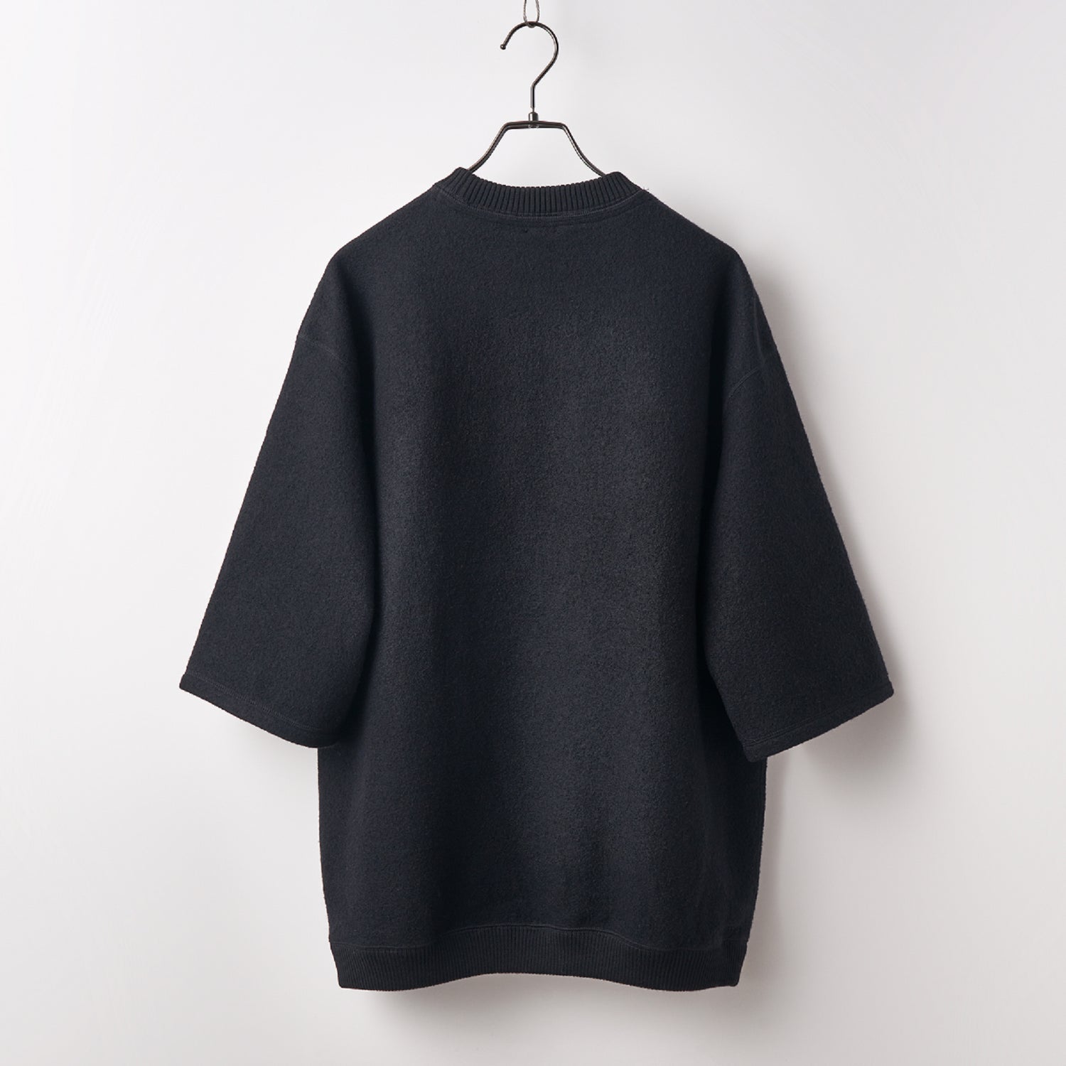 Wool felt oversized pullover Black