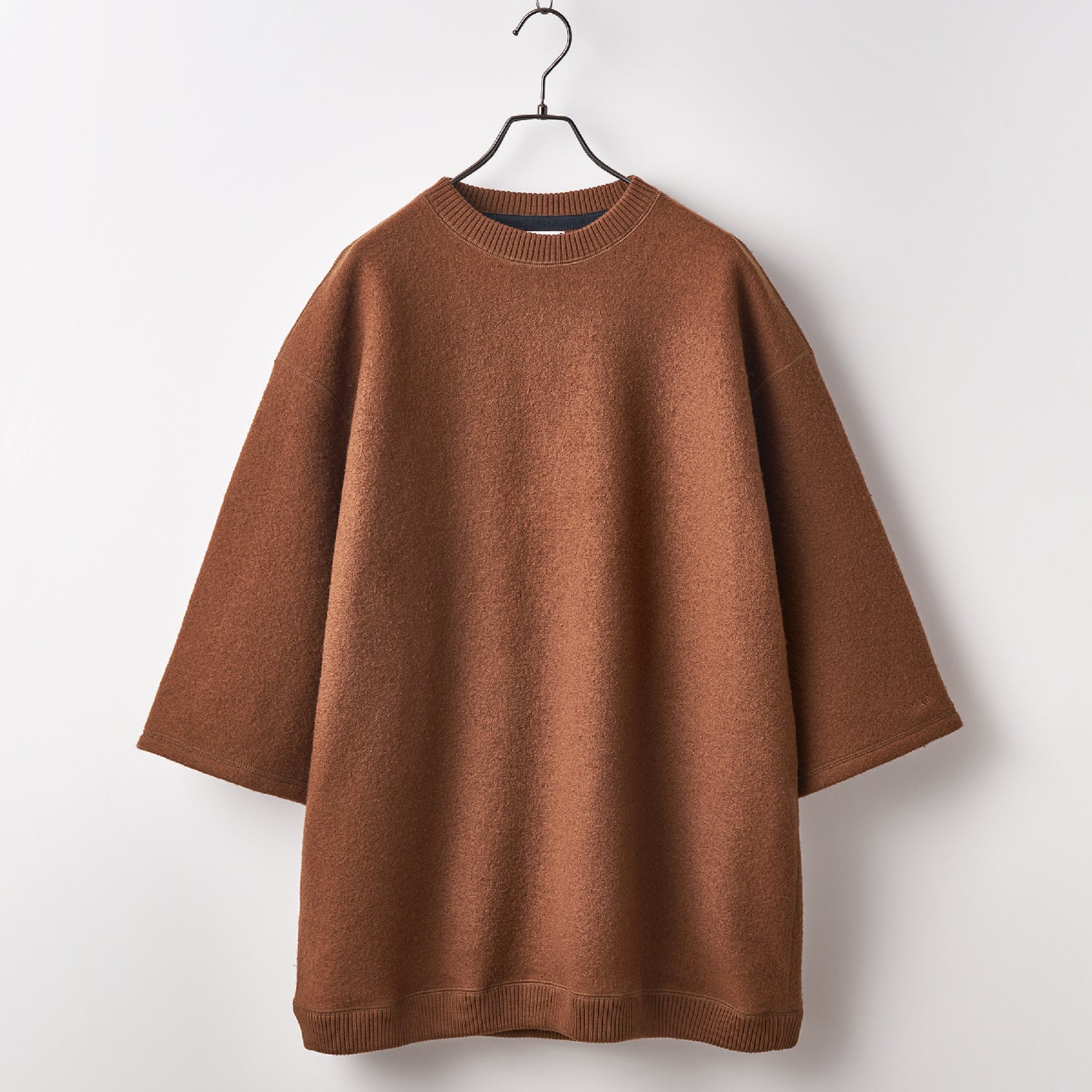 Wool felt oversized pullover Camel