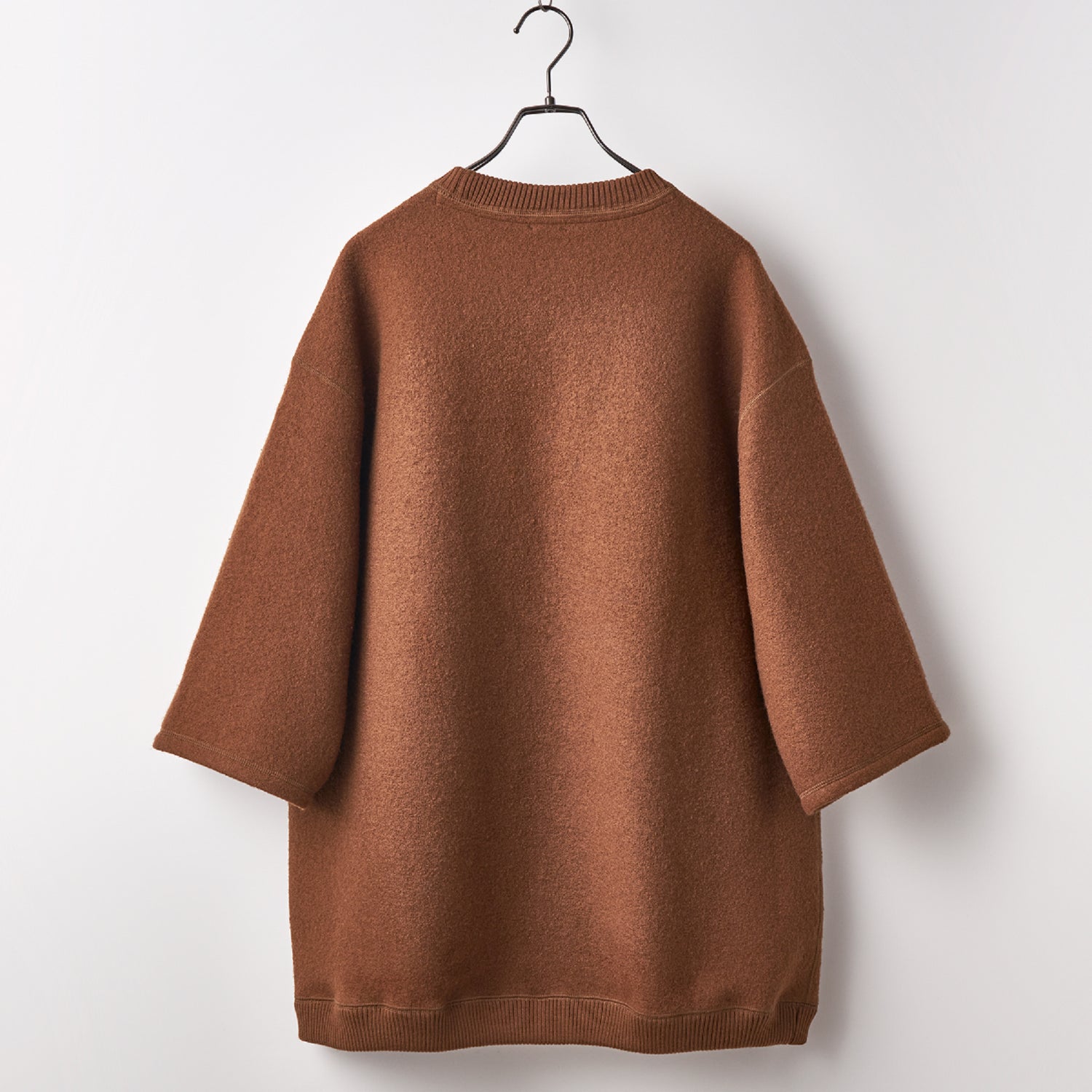 Wool felt oversized pullover Camel