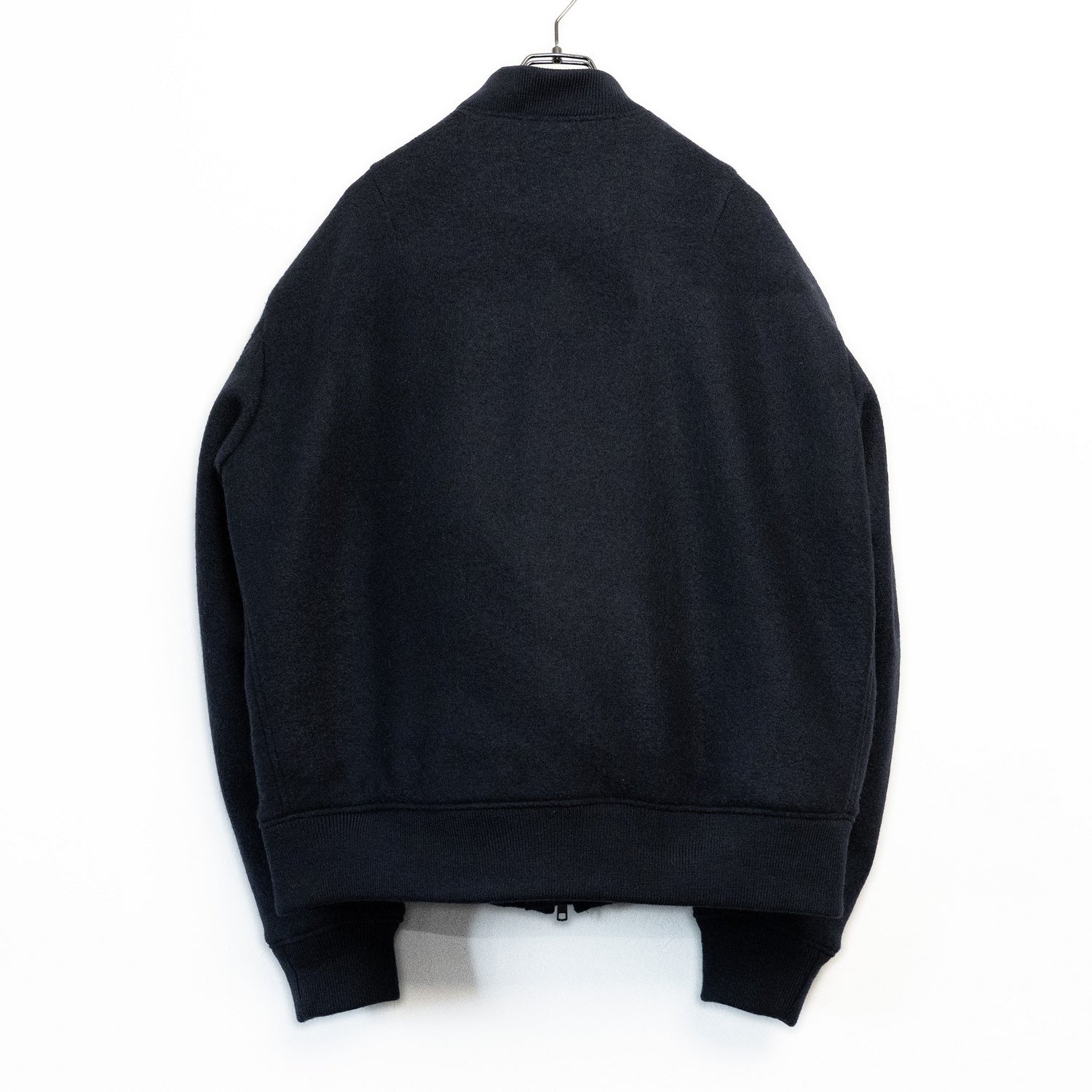 Wool felt cable flight jacket Dark navy