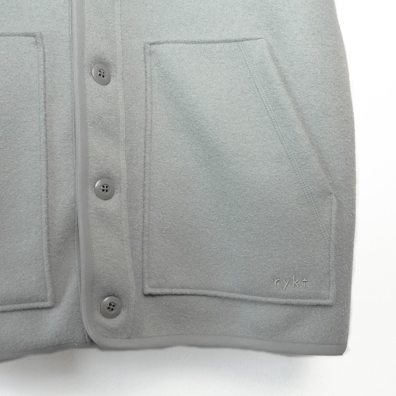 Wool felt liner cardigan Pale Khaki