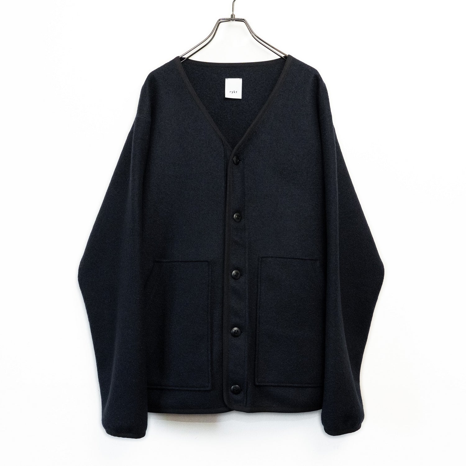 Wool felt liner cardigan Dark navy