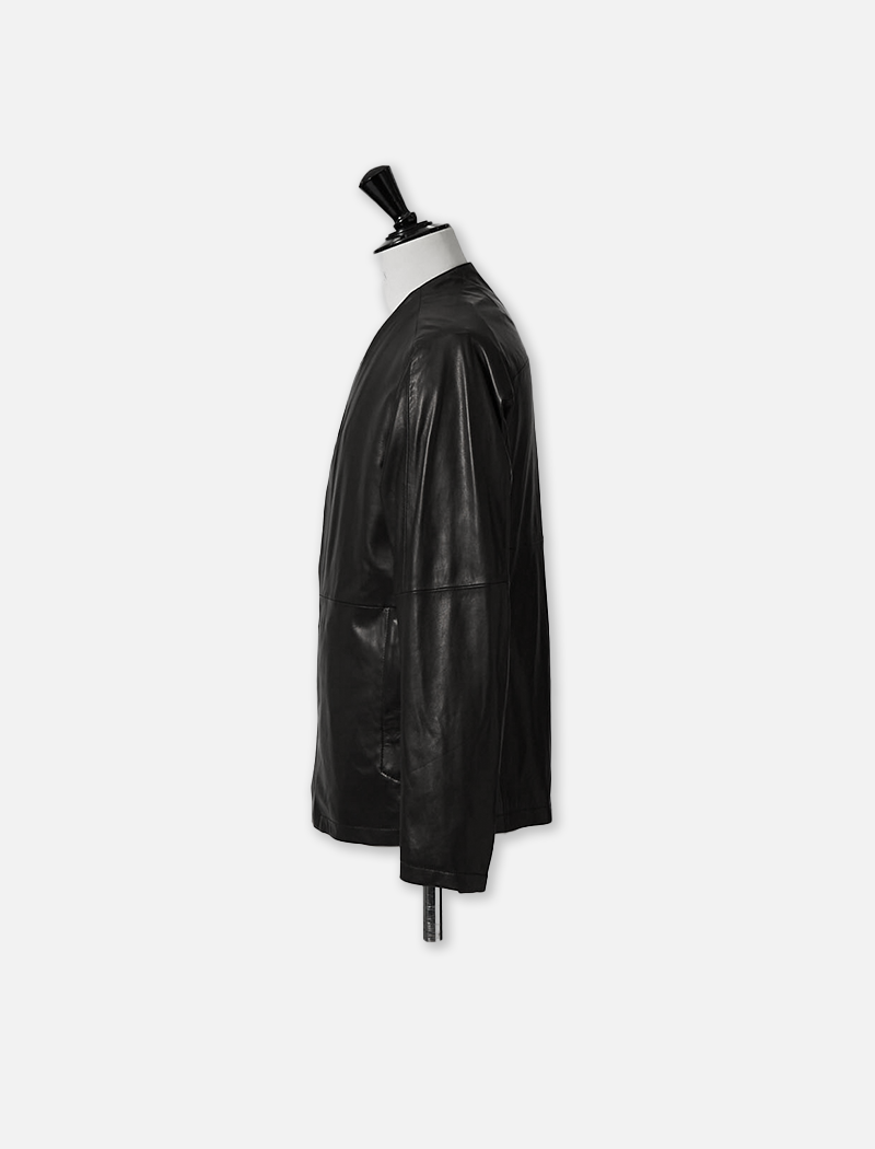 Collarless jacket