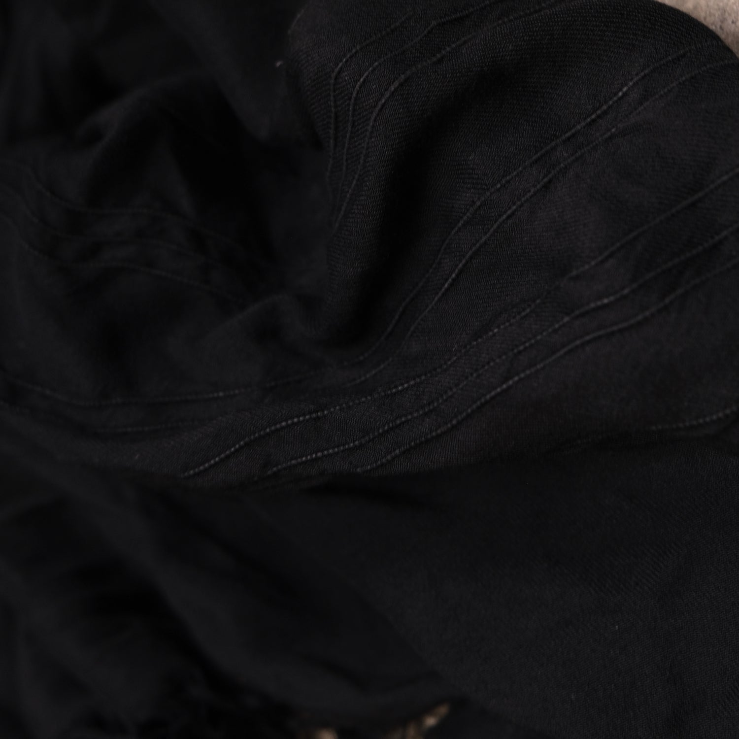 LEATHER IN STOLE / RAYON SILK カラー:ブラック