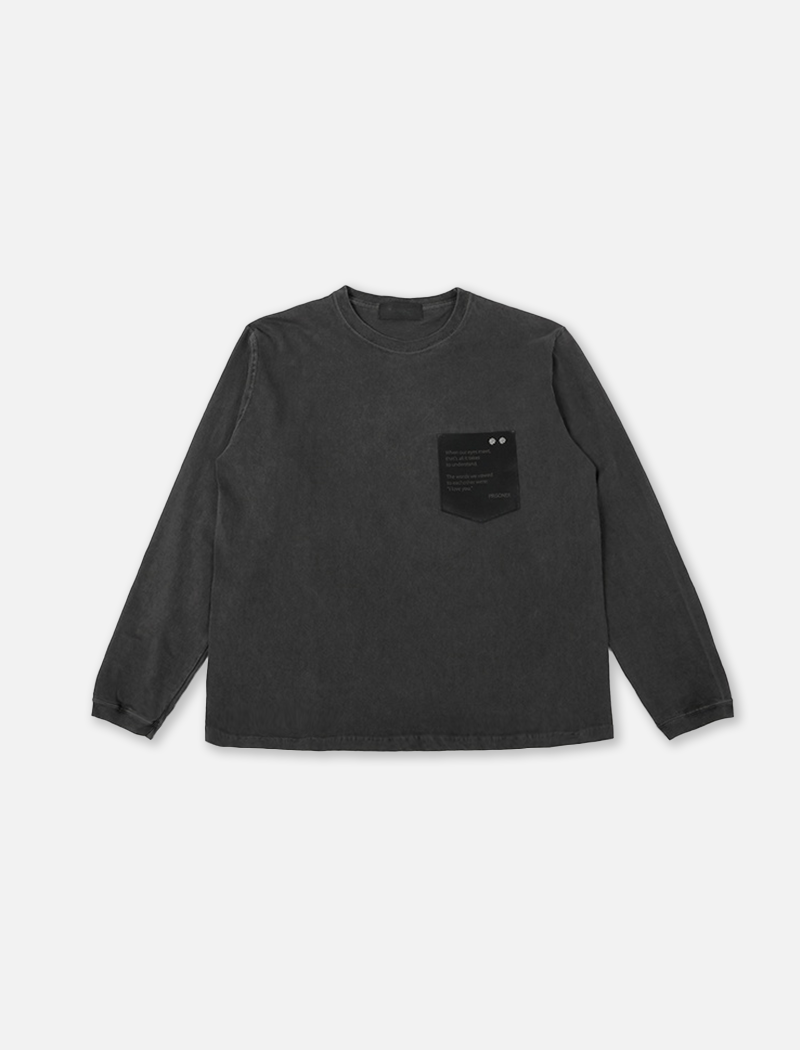 ID1905 US COTTON STUDS LONG T-SHIRT VINTAGE BLACK
