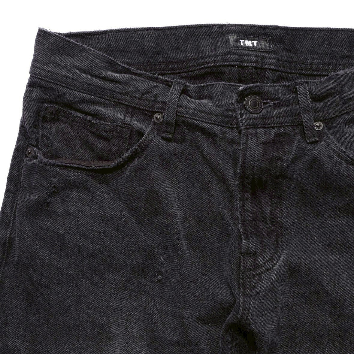 12oz SOFT BLACK DENIM 5P STRAIGHT GREY