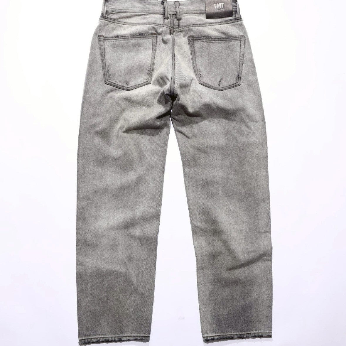 12oz SOFT BLACK DENIM 5P STRAIGHT LIGHT GREY