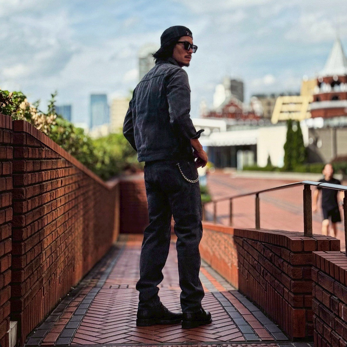 12oz SOFT BLACK DENIM 5P STRAIGHT GREY