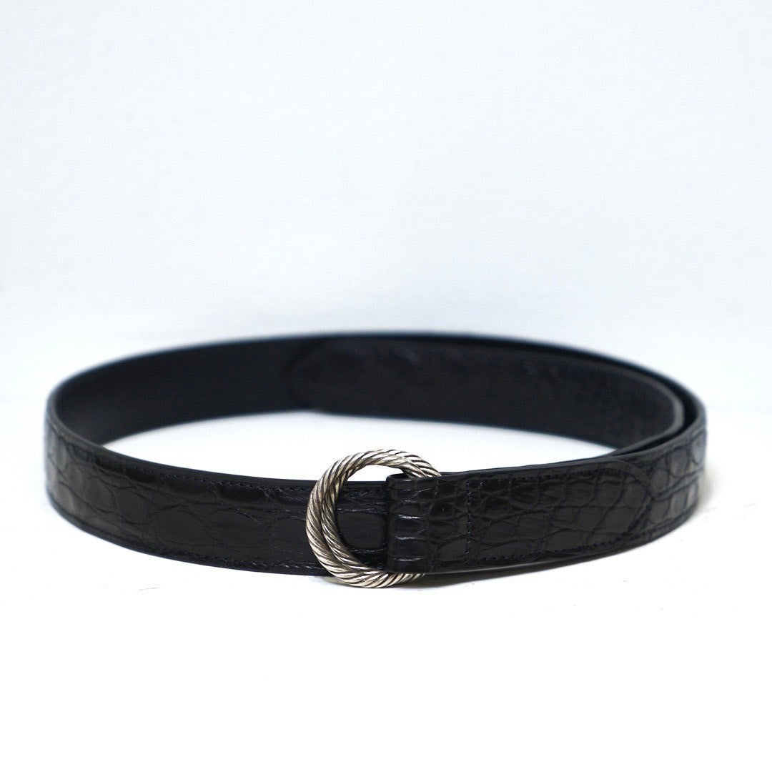 【受注終了】 Cisei + h x THE BAR 極上のシルバーリングベルト C2001 W RING BELT ブラック×シルバー1