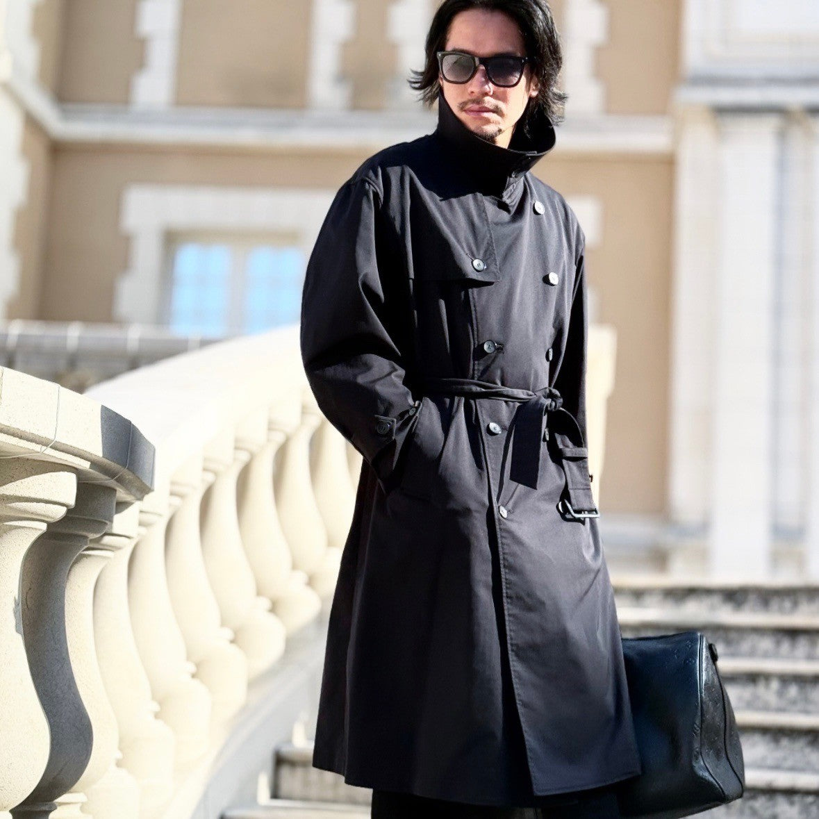 COTTONLIKE TWILL TRENCH COAT