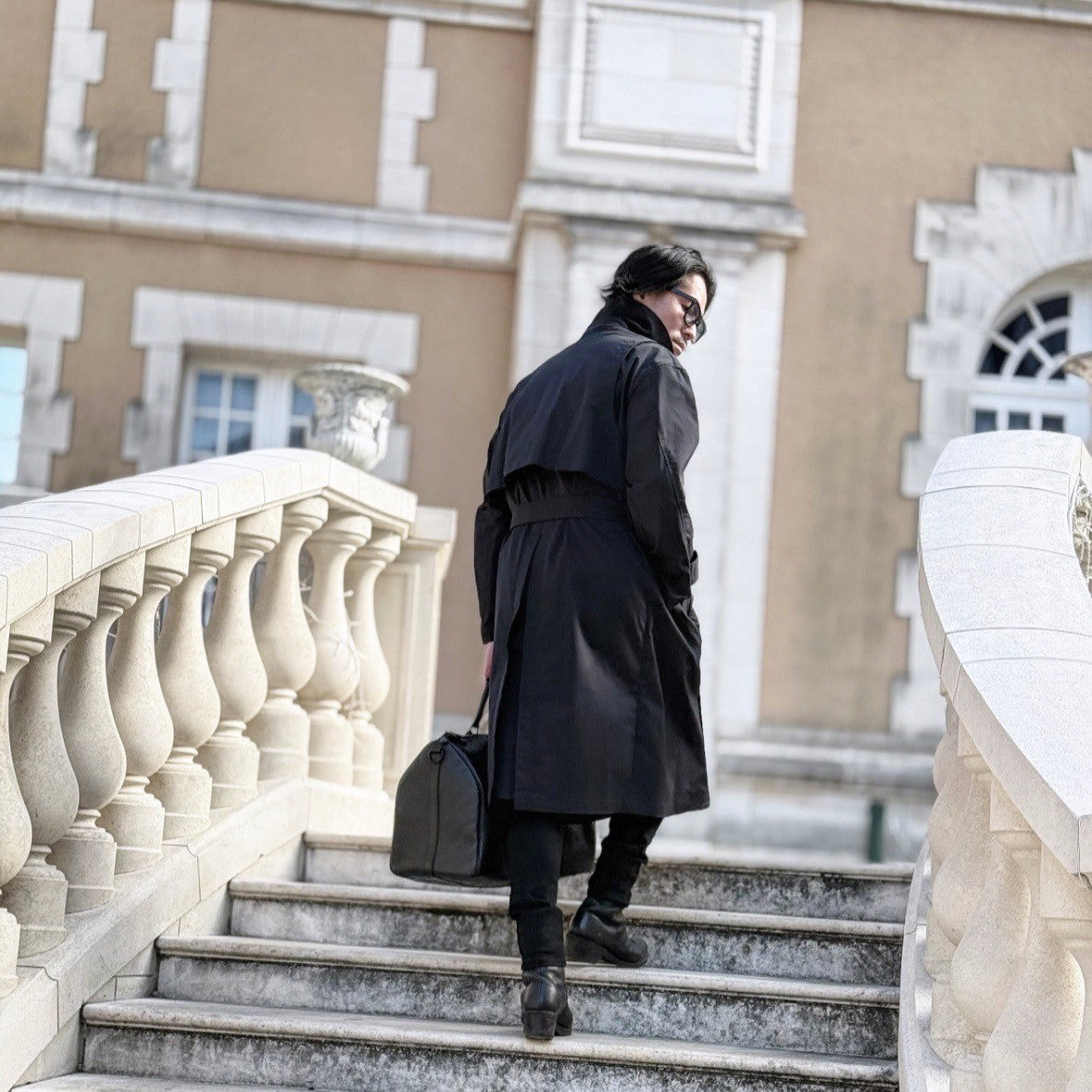 COTTONLIKE TWILL TRENCH COAT