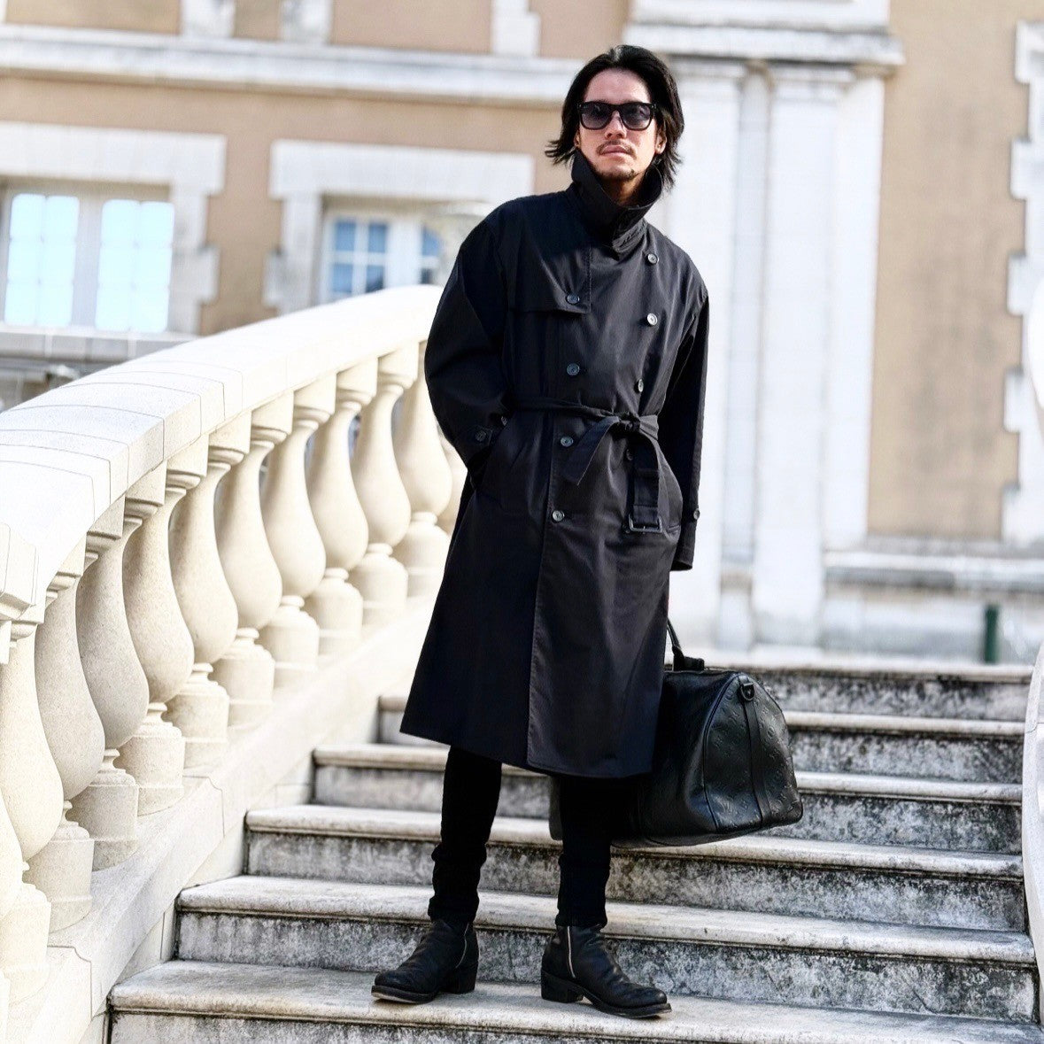 COTTONLIKE TWILL TRENCH COAT