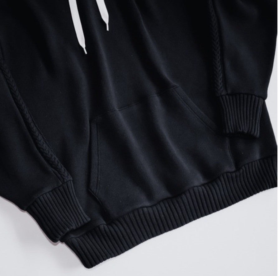 Compact spin cotton hoodie Black