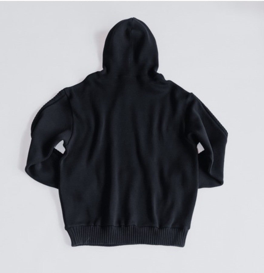 Compact spin cotton hoodie Black