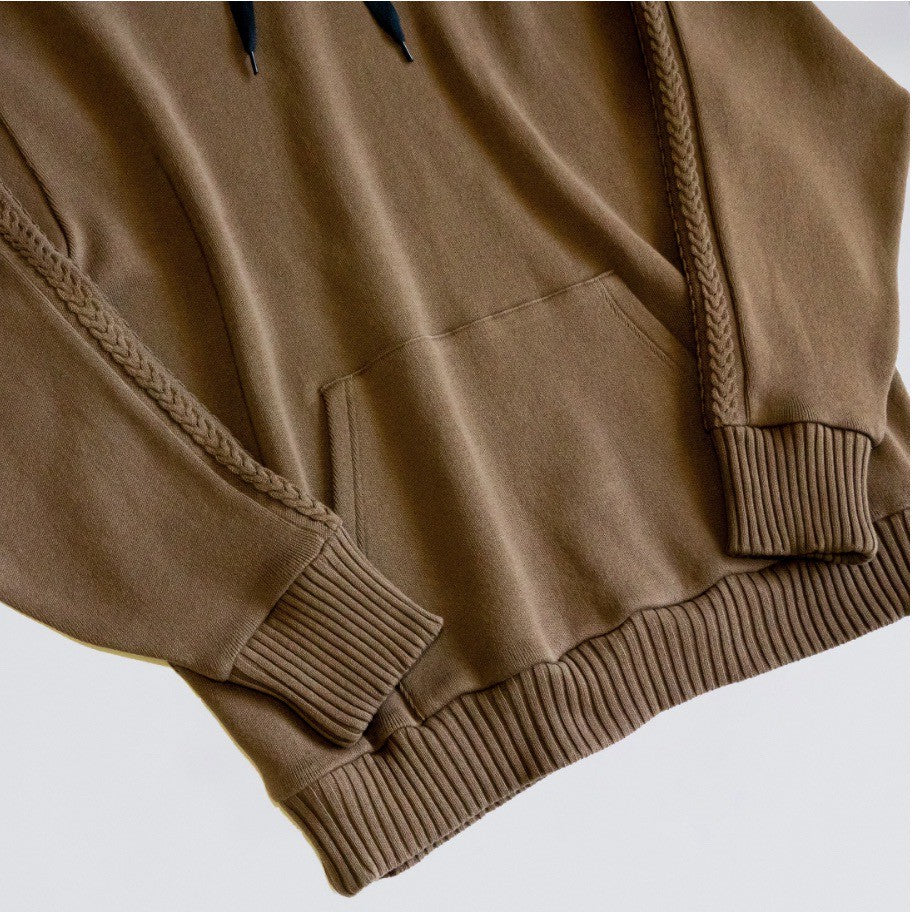Compact spin cotton hoodie Brown