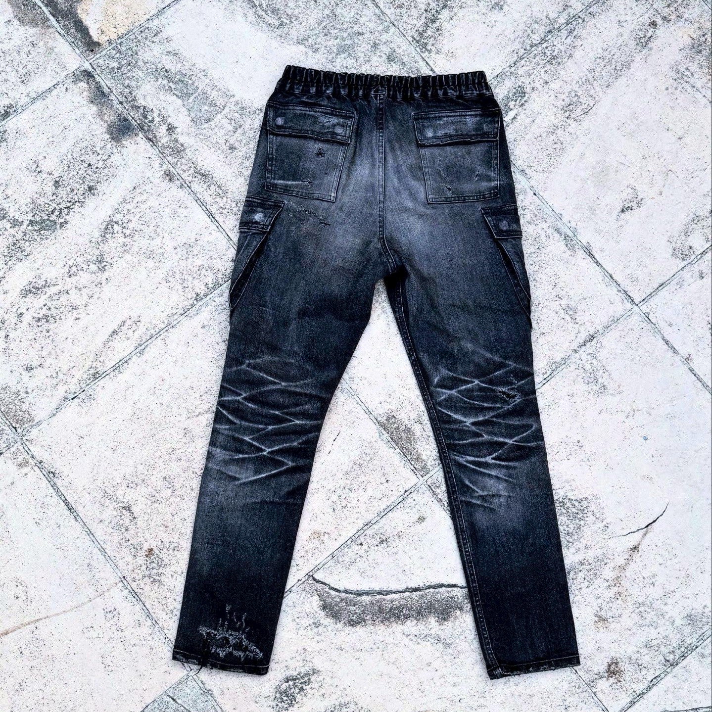 「DERANGE Crushed Special Edition」CLASH DENIM CARGO SKINNY PANTS