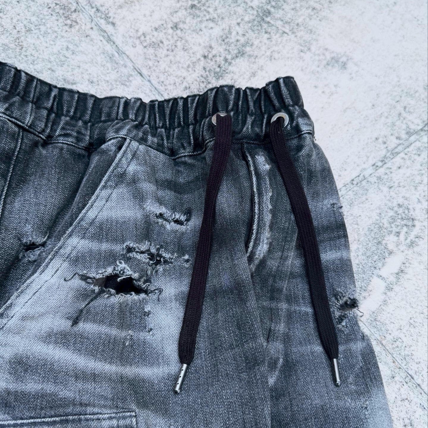 「DERANGE Crushed Special Edition」CLASH DENIM CARGO SKINNY PANTS