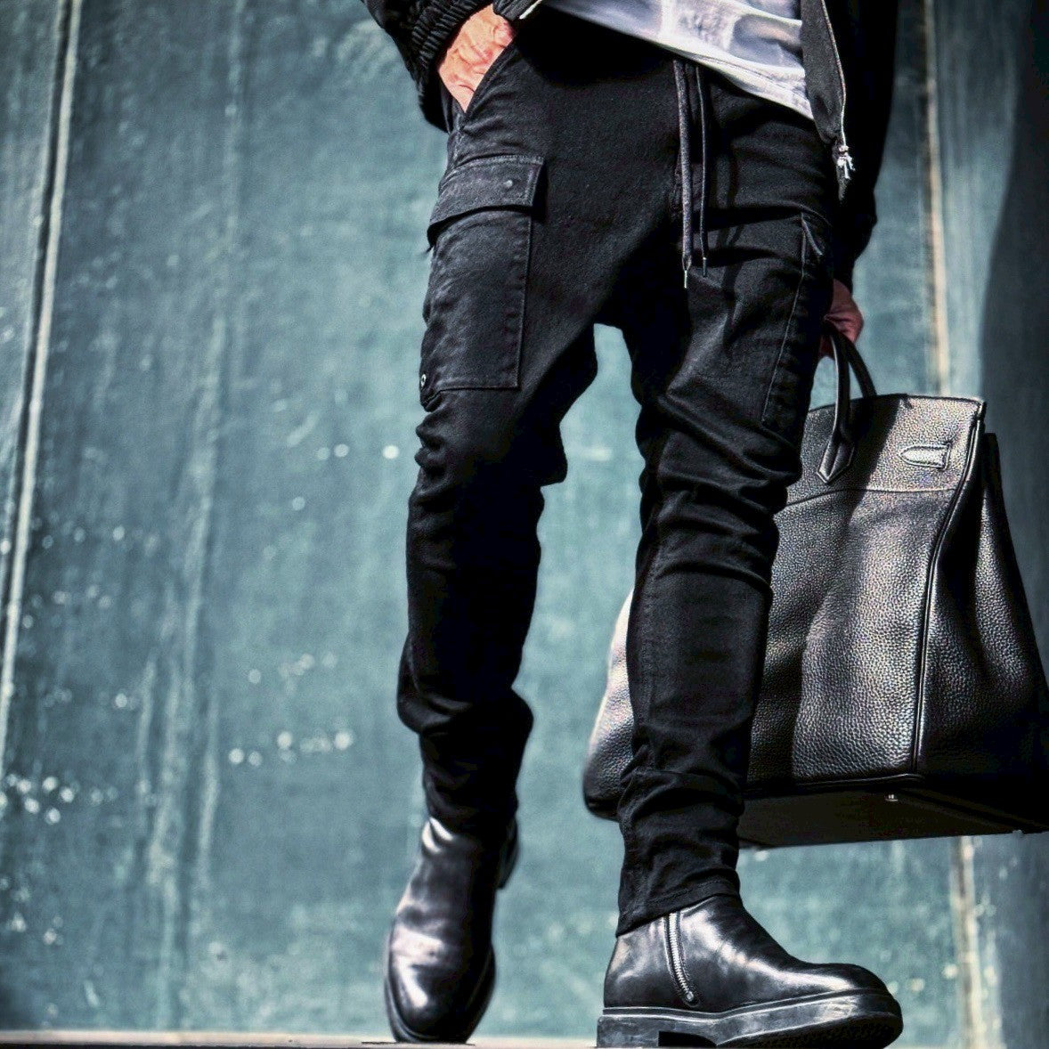 「DERANGE(デランジ)」ONE WASH DENIM CARGO SKINNY PANTS