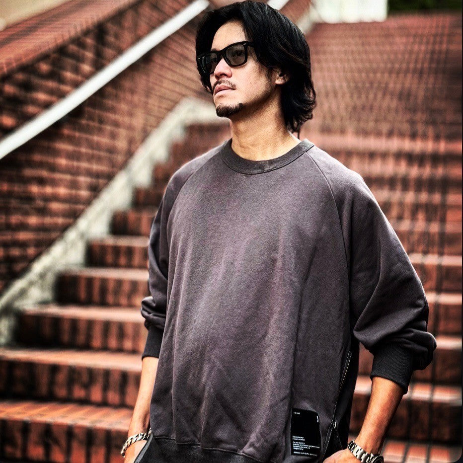 THE BAR x WIZZARD SIDE ZIP SWEAT #CHARCOAL