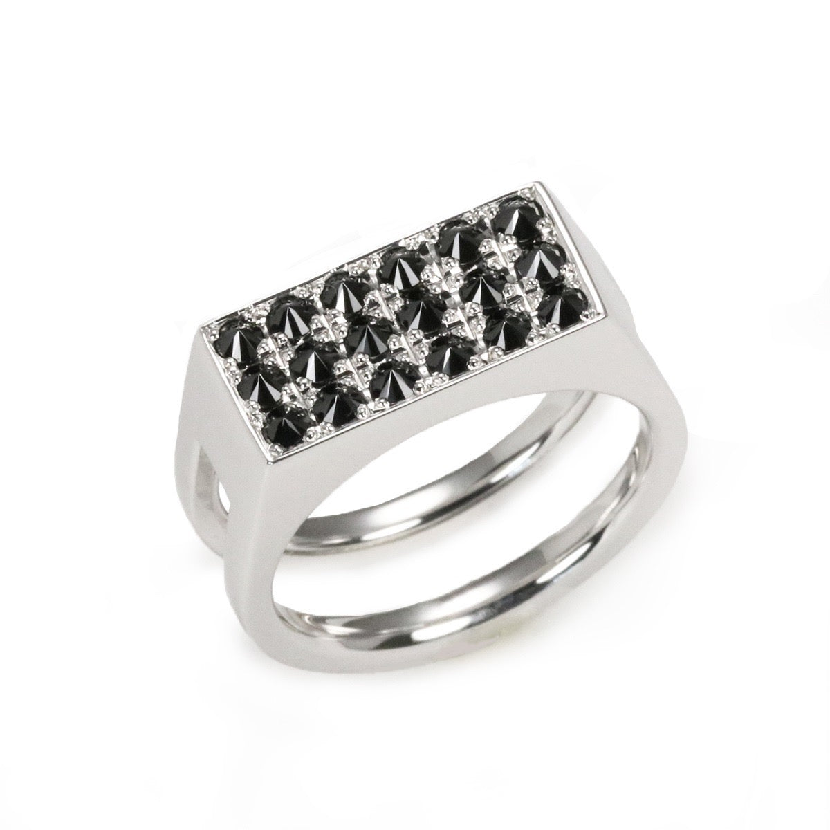 Over Culet Space Ring Black Diamond