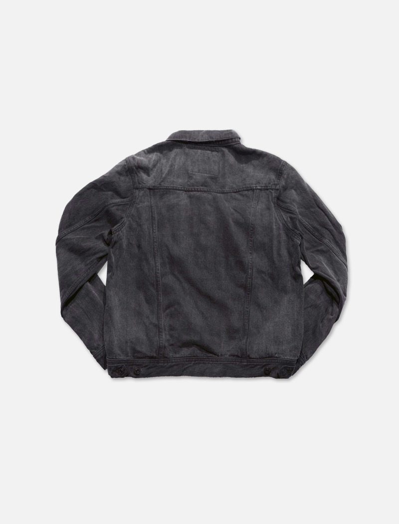 12oz SOFT BLACK DENIM TRUCKER JACKET GREY