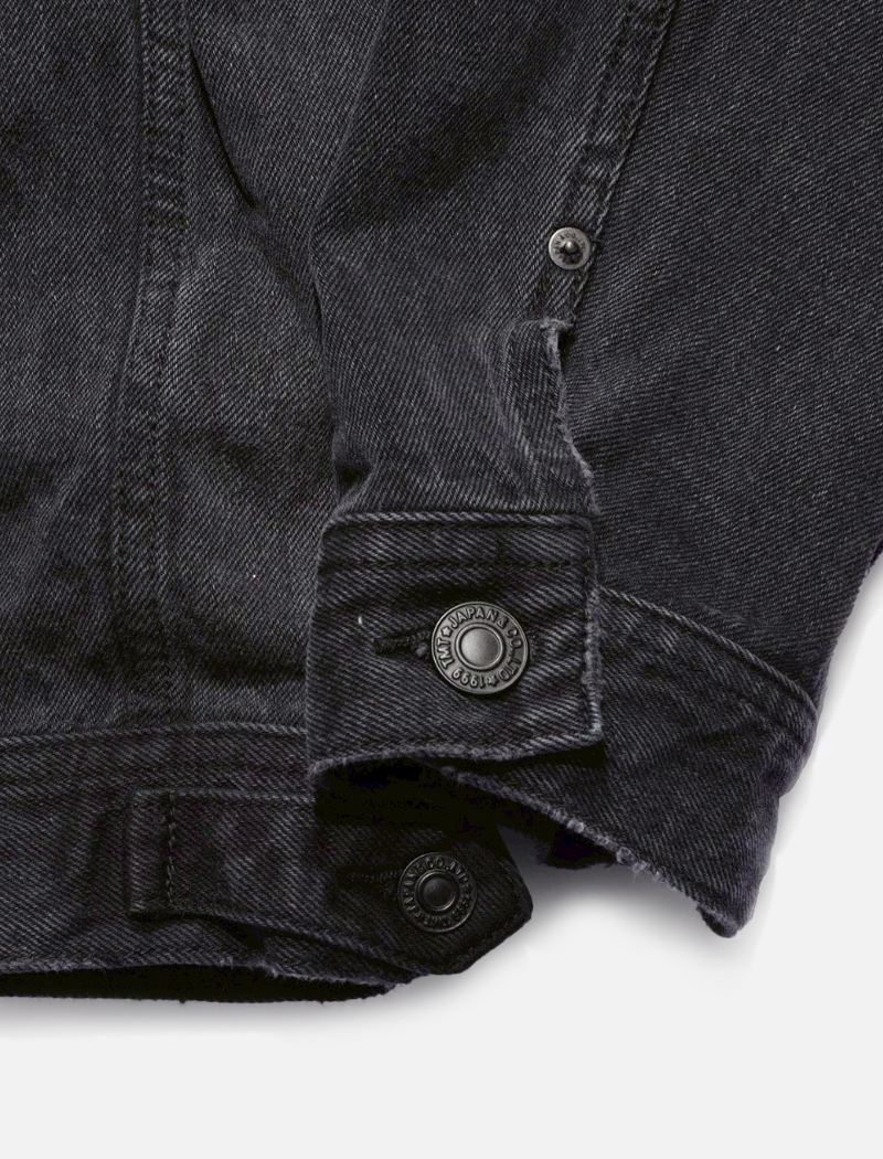 12oz SOFT BLACK DENIM TRUCKER JACKET GREY