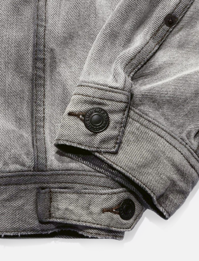 12oz SOFT BLACK DENIM TRUCKER JACKET LIGHT GREY