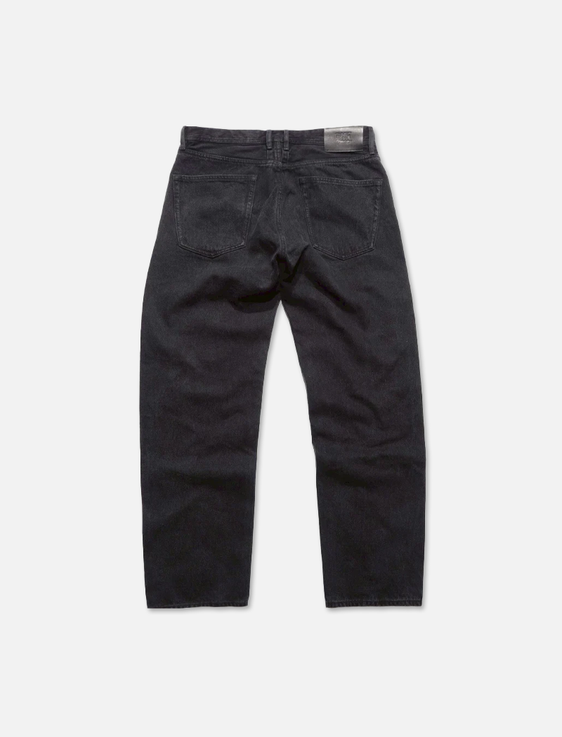 12oz SOFT BLACK DENIM 5P STRAIGHT BLACK