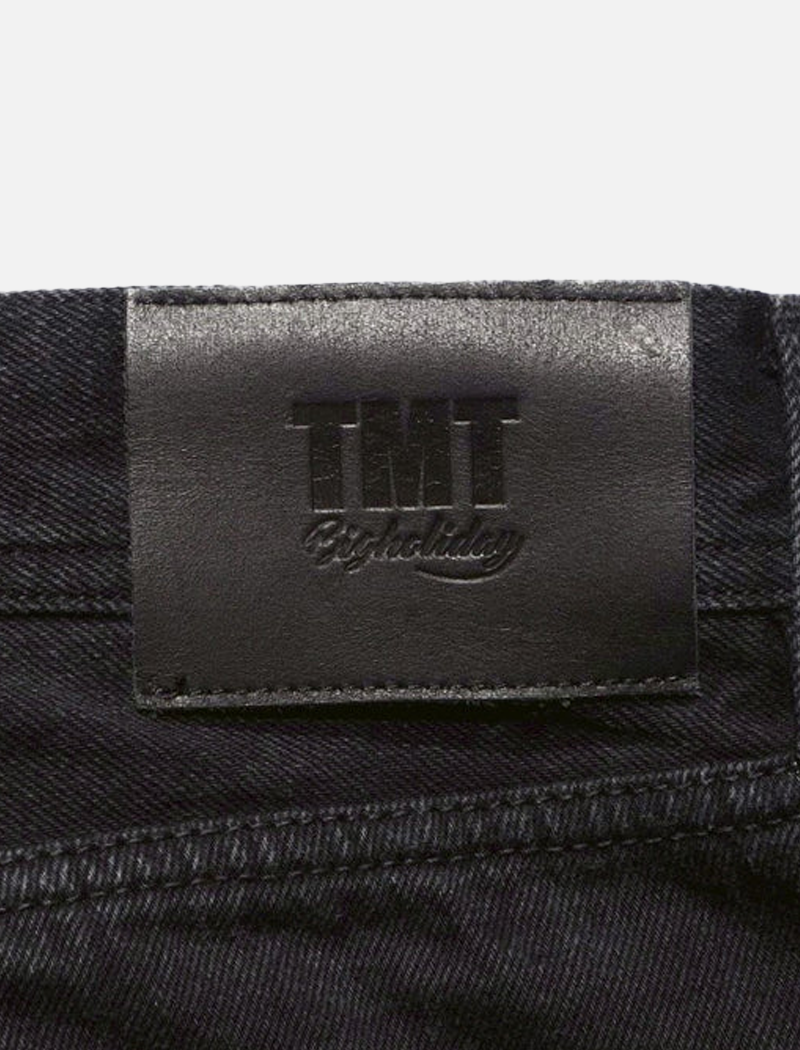 12oz SOFT BLACK DENIM 5P STRAIGHT BLACK