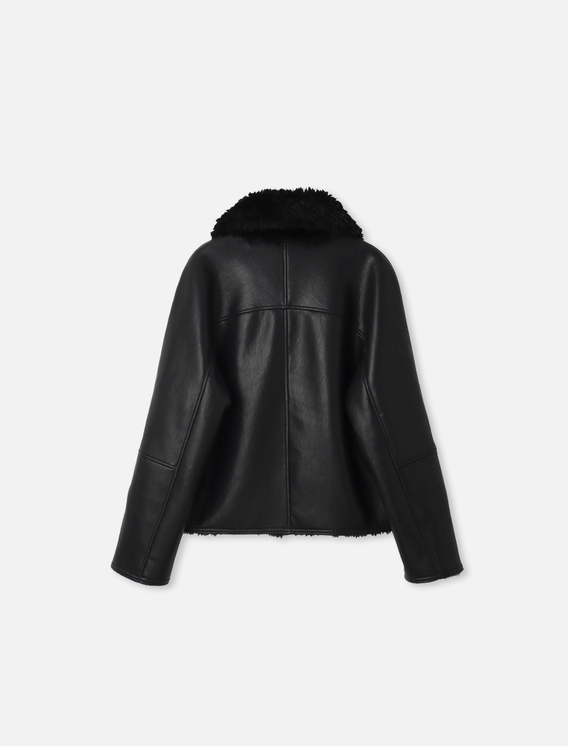 Fake mouton jacket Black/Black