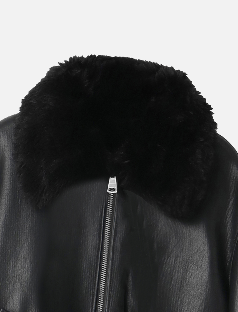 Fake mouton jacket Black/Black