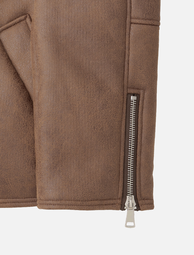 Fake mouton jacket Brown/Ivory