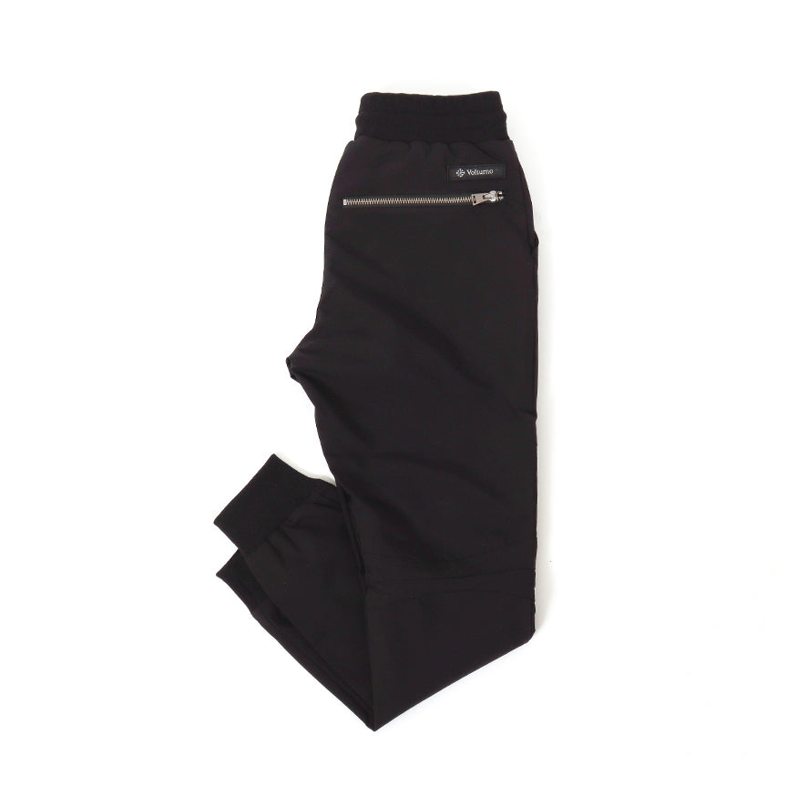 Stretch Nylon Back Slim Biker Rib Pants