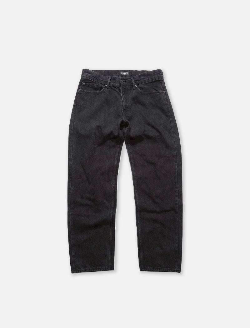 12oz SOFT BLACK DENIM 5P STRAIGHT BLACK