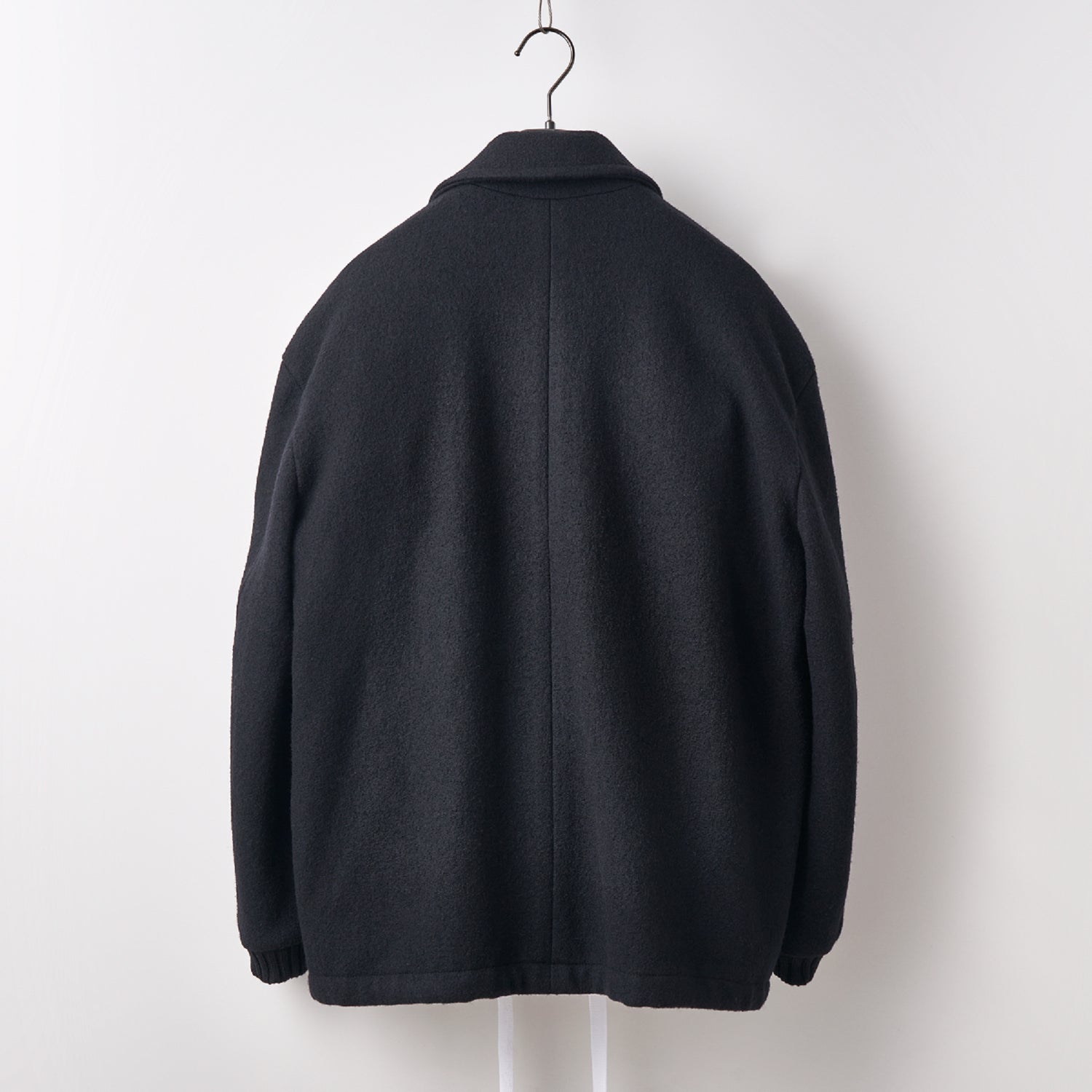 Wool felt cable coach jacket Black