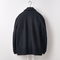 Wool felt cable coach jacket Black