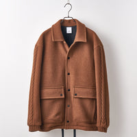 Wool felt cable coach jacket Camel