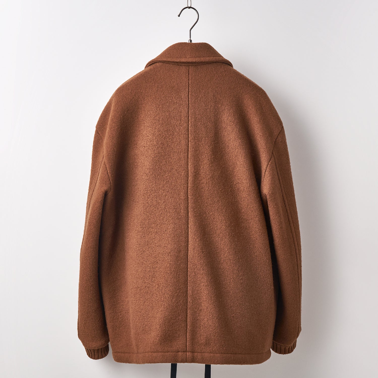 Wool felt cable coach jacket Camel