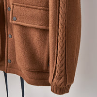 Wool felt cable coach jacket Camel