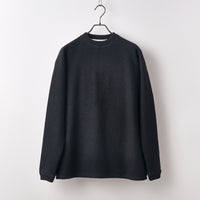 Wool felt long sleeves pullover Black
