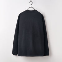 Wool felt long sleeves pullover Black