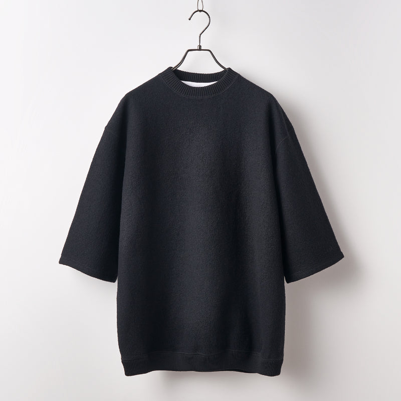 Wool felt oversized pullover Black