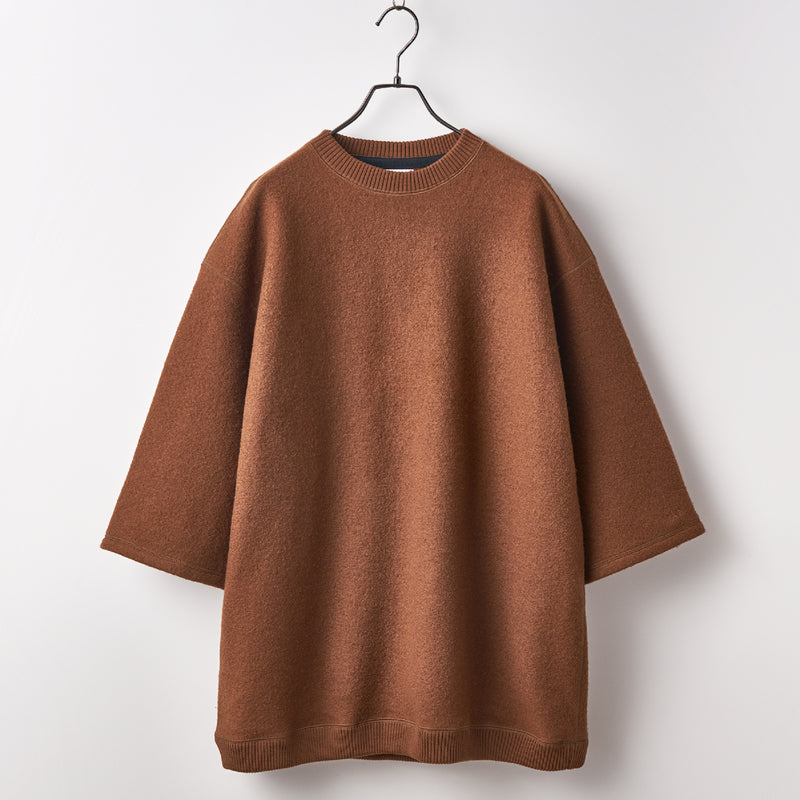 Wool felt oversized pullover Camel