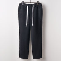 Wool felt cable ankle pants Black