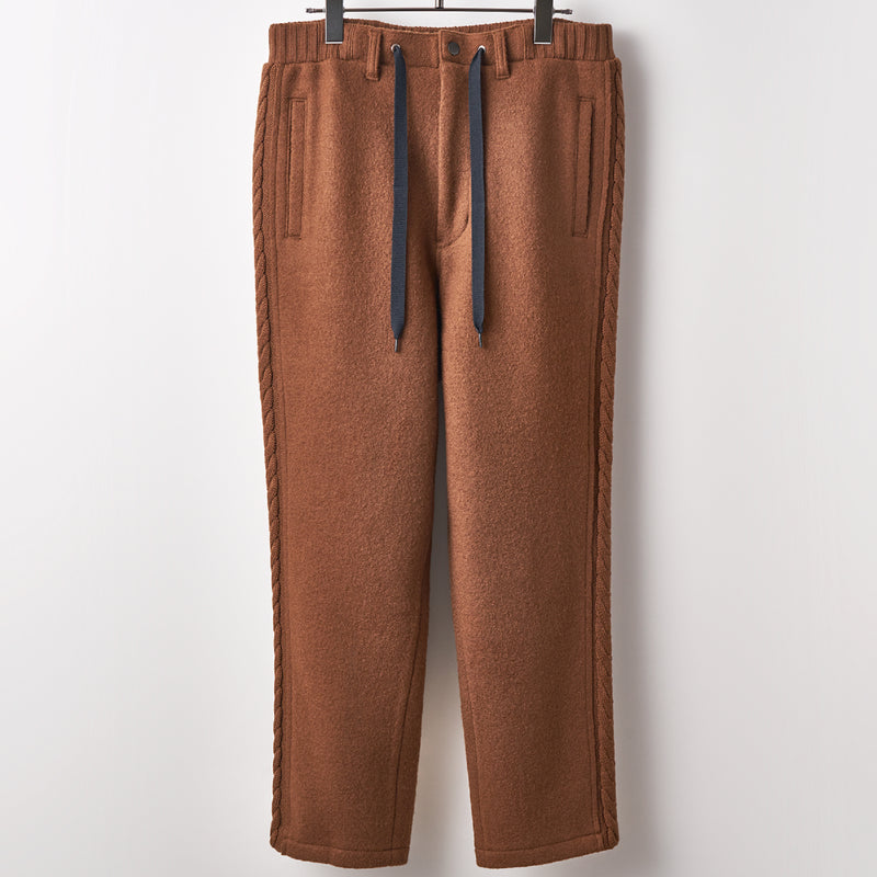 Wool felt cable ankle pants Camel