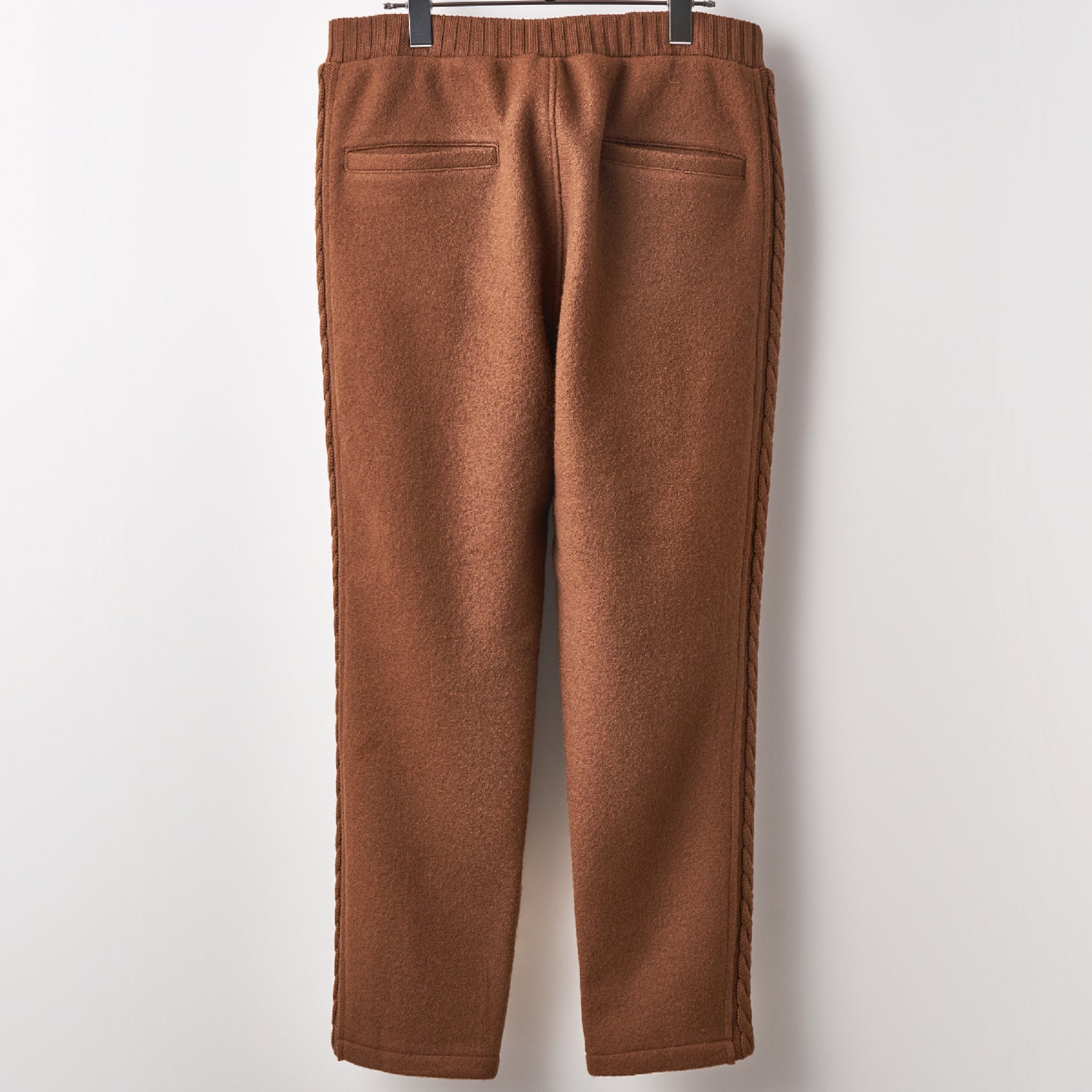Wool felt cable ankle pants Camel