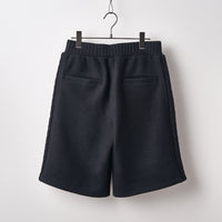 Wool felt cable short pants Black