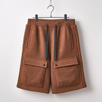 Wool felt cable short pants Camel